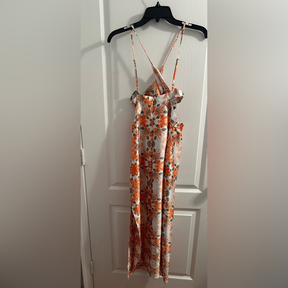 House of Harlow 1960 Orange Floral Cut-out Strappy Maxi Dress. Brand NWT - Picture 9 of 12